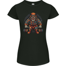 Circus Clown Weightlifting Gym Bodybuilding Womens Petite Cut T-Shirt Black