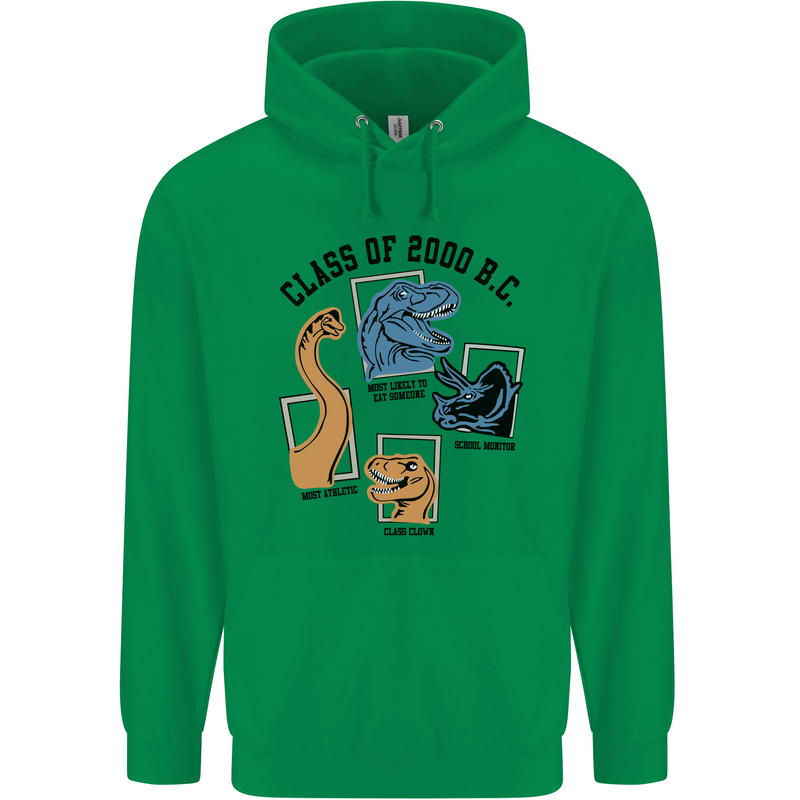 Class of 2000 BC Funny Dinosaur T-Rex Childrens Kids Hoodie Irish Green