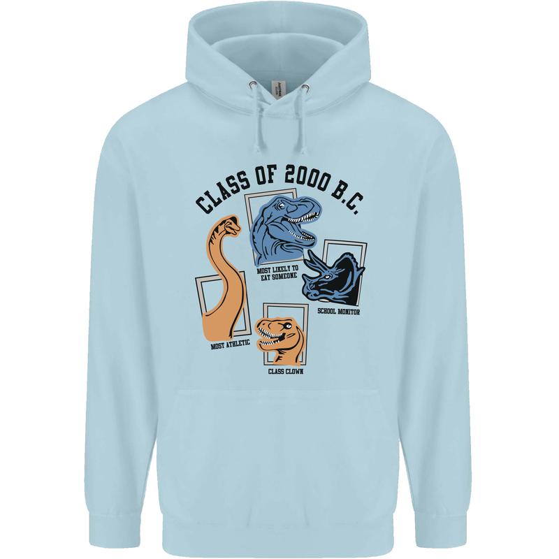 Class of 2000 BC Funny Dinosaur T-Rex Childrens Kids Hoodie Light Blue