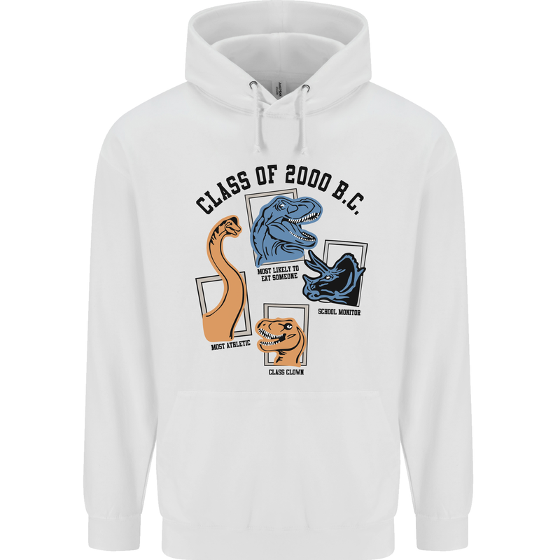 Class of 2000 BC Funny Dinosaur T-Rex Childrens Kids Hoodie White