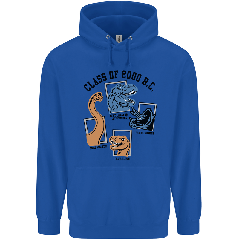Class of 2000 BC Funny Dinosaur T-Rex Mens 80% Cotton Hoodie Royal Blue