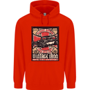 Classic Hotrod Vintage Iron Hot Rod Dragster Childrens Kids Hoodie Bright Red