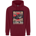 Classic Hotrod Vintage Iron Hot Rod Dragster Childrens Kids Hoodie Maroon