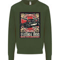 Classic Hotrod Vintage Iron Hot Rod Dragster Kids Sweatshirt Jumper Forest Green