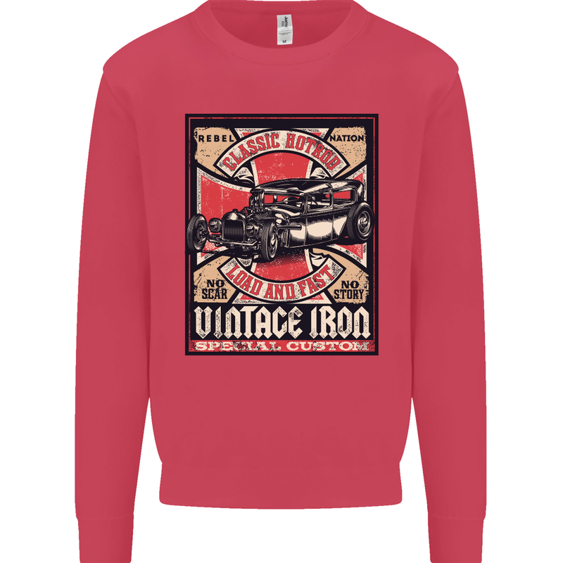 Classic Hotrod Vintage Iron Hot Rod Dragster Kids Sweatshirt Jumper Heliconia