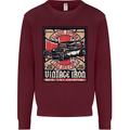 Classic Hotrod Vintage Iron Hot Rod Dragster Kids Sweatshirt Jumper Maroon