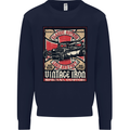 Classic Hotrod Vintage Iron Hot Rod Dragster Kids Sweatshirt Jumper Navy Blue