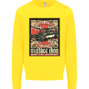 Classic Hotrod Vintage Iron Hot Rod Dragster Kids Sweatshirt Jumper Yellow