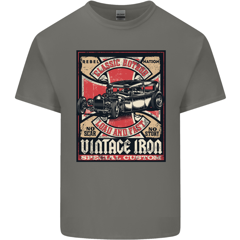 Classic Hotrod Vintage Iron Hot Rod Dragster Kids T-Shirt Childrens Charcoal