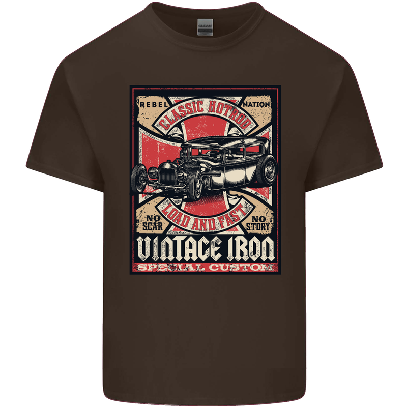 Classic Hotrod Vintage Iron Hot Rod Dragster Kids T-Shirt Childrens Chocolate