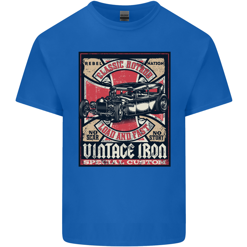 Classic Hotrod Vintage Iron Hot Rod Dragster Kids T-Shirt Childrens Royal Blue