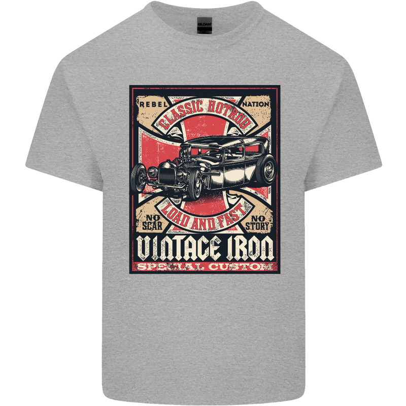 Classic Hotrod Vintage Iron Hot Rod Dragster Kids T-Shirt Childrens Sports Grey