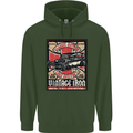 Classic Hotrod Vintage Iron Hot Rod Dragster Mens 80% Cotton Hoodie Forest Green