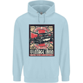 Classic Hotrod Vintage Iron Hot Rod Dragster Mens 80% Cotton Hoodie Light Blue
