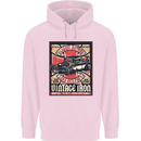 Classic Hotrod Vintage Iron Hot Rod Dragster Mens 80% Cotton Hoodie Light Pink