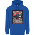 Classic Hotrod Vintage Iron Hot Rod Dragster Mens 80% Cotton Hoodie Royal Blue