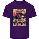 Classic Hotrod Vintage Iron Hot Rod Dragster Mens Cotton T-Shirt Tee Top Purple