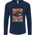 Classic Hotrod Vintage Iron Hot Rod Dragster Mens Long Sleeve T-Shirt Navy Blue