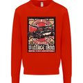 Classic Hotrod Vintage Iron Hot Rod Dragster Mens Sweatshirt Jumper Bright Red
