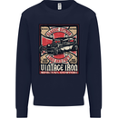 Classic Hotrod Vintage Iron Hot Rod Dragster Mens Sweatshirt Jumper Navy Blue