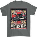 Classic Hotrod Vintage Iron Hot Rod Dragster Mens T-Shirt Cotton Gildan Charcoal