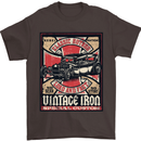 Classic Hotrod Vintage Iron Hot Rod Dragster Mens T-Shirt Cotton Gildan Dark Chocolate