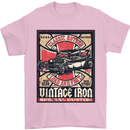 Classic Hotrod Vintage Iron Hot Rod Dragster Mens T-Shirt Cotton Gildan Light Pink