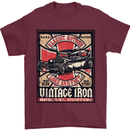 Classic Hotrod Vintage Iron Hot Rod Dragster Mens T-Shirt Cotton Gildan Maroon