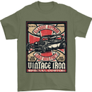 Classic Hotrod Vintage Iron Hot Rod Dragster Mens T-Shirt Cotton Gildan Military Green