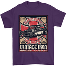 Classic Hotrod Vintage Iron Hot Rod Dragster Mens T-Shirt Cotton Gildan Purple