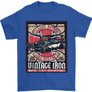 Classic Hotrod Vintage Iron Hot Rod Dragster Mens T-Shirt Cotton Gildan Royal Blue