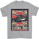Classic Hotrod Vintage Iron Hot Rod Dragster Mens T-Shirt Cotton Gildan Sports Grey