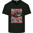 Classic Hotrod Vintage Iron Hot Rod Dragster Mens V-Neck Cotton T-Shirt Black