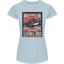Classic Hotrod Vintage Iron Hot Rod Dragster Womens Petite Cut T-Shirt Light Blue