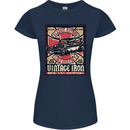 Classic Hotrod Vintage Iron Hot Rod Dragster Womens Petite Cut T-Shirt Navy Blue