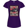Classic Hotrod Vintage Iron Hot Rod Dragster Womens Petite Cut T-Shirt Purple