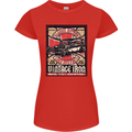 Classic Hotrod Vintage Iron Hot Rod Dragster Womens Petite Cut T-Shirt Red