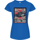Classic Hotrod Vintage Iron Hot Rod Dragster Womens Petite Cut T-Shirt Royal Blue