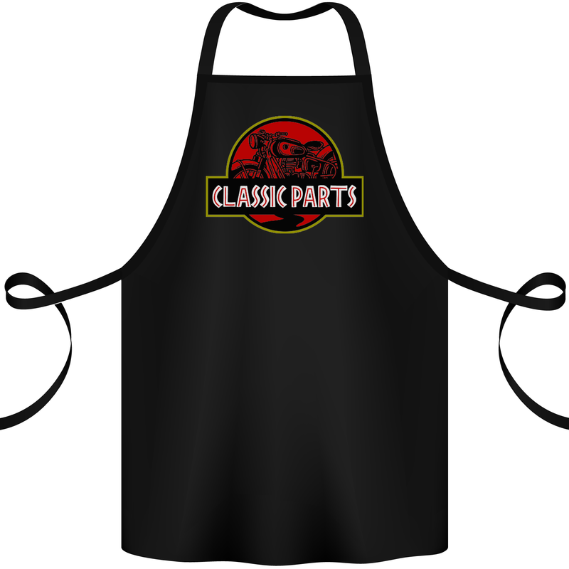 Classic Motorcycle Parts Motorbike Biker Cotton Apron 100% Organic Black