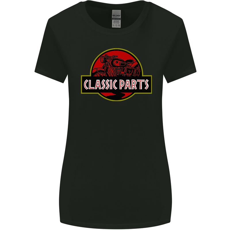 Classic Motorcycle Parts Motorbike Biker Womens Wider Cut T-Shirt Black