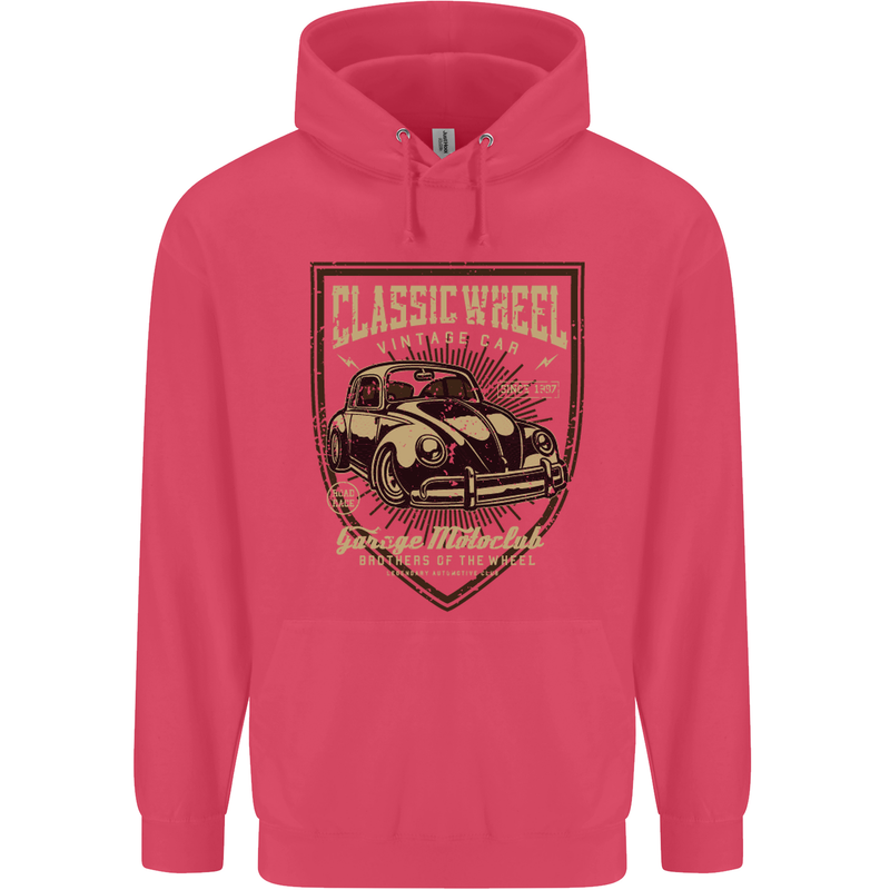 Classic Wheel Motorcycle Motorbike Biker Childrens Kids Hoodie Heliconia