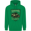 Classic Wheel Motorcycle Motorbike Biker Childrens Kids Hoodie Irish Green