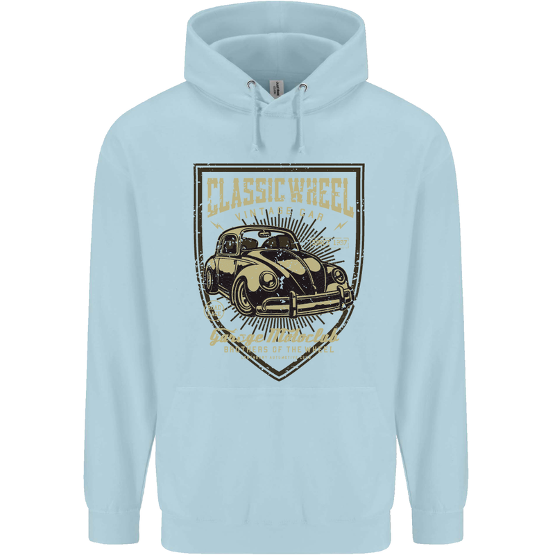 Classic Wheel Motorcycle Motorbike Biker Childrens Kids Hoodie Light Blue