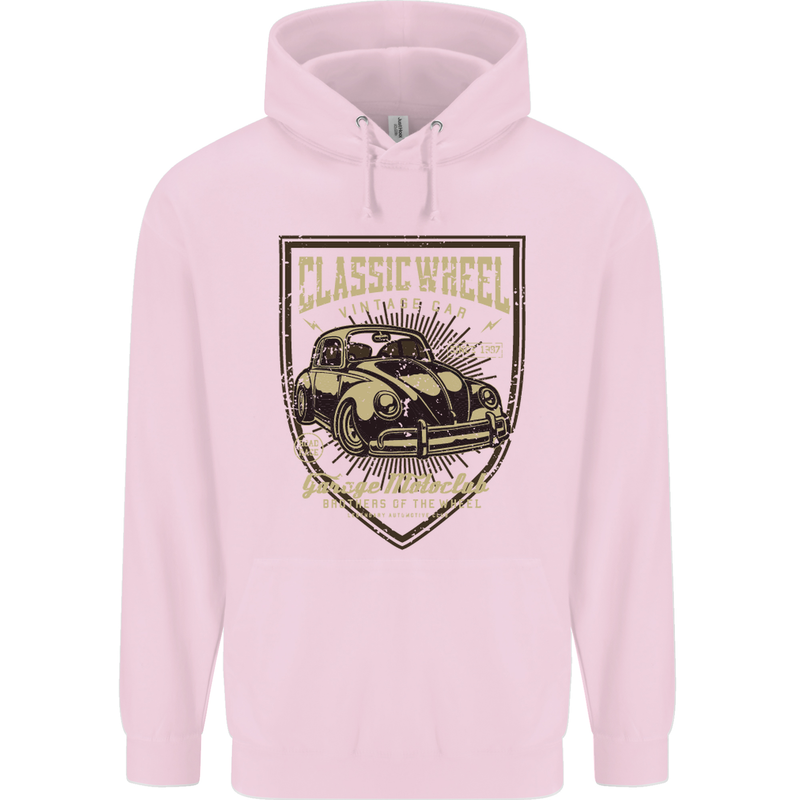 Classic Wheel Motorcycle Motorbike Biker Childrens Kids Hoodie Light Pink