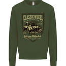 Classic Wheel Motorcycle Motorbike Biker Kids Sweatshirt Jumper Forest Green