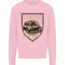 Classic Wheel Motorcycle Motorbike Biker Kids Sweatshirt Jumper Light Pink