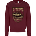 Classic Wheel Motorcycle Motorbike Biker Kids Sweatshirt Jumper Maroon