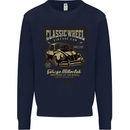 Classic Wheel Motorcycle Motorbike Biker Kids Sweatshirt Jumper Navy Blue