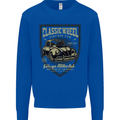 Classic Wheel Motorcycle Motorbike Biker Kids Sweatshirt Jumper Royal Blue