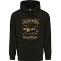 Classic Wheel Motorcycle Motorbike Biker Mens 80% Cotton Hoodie Black